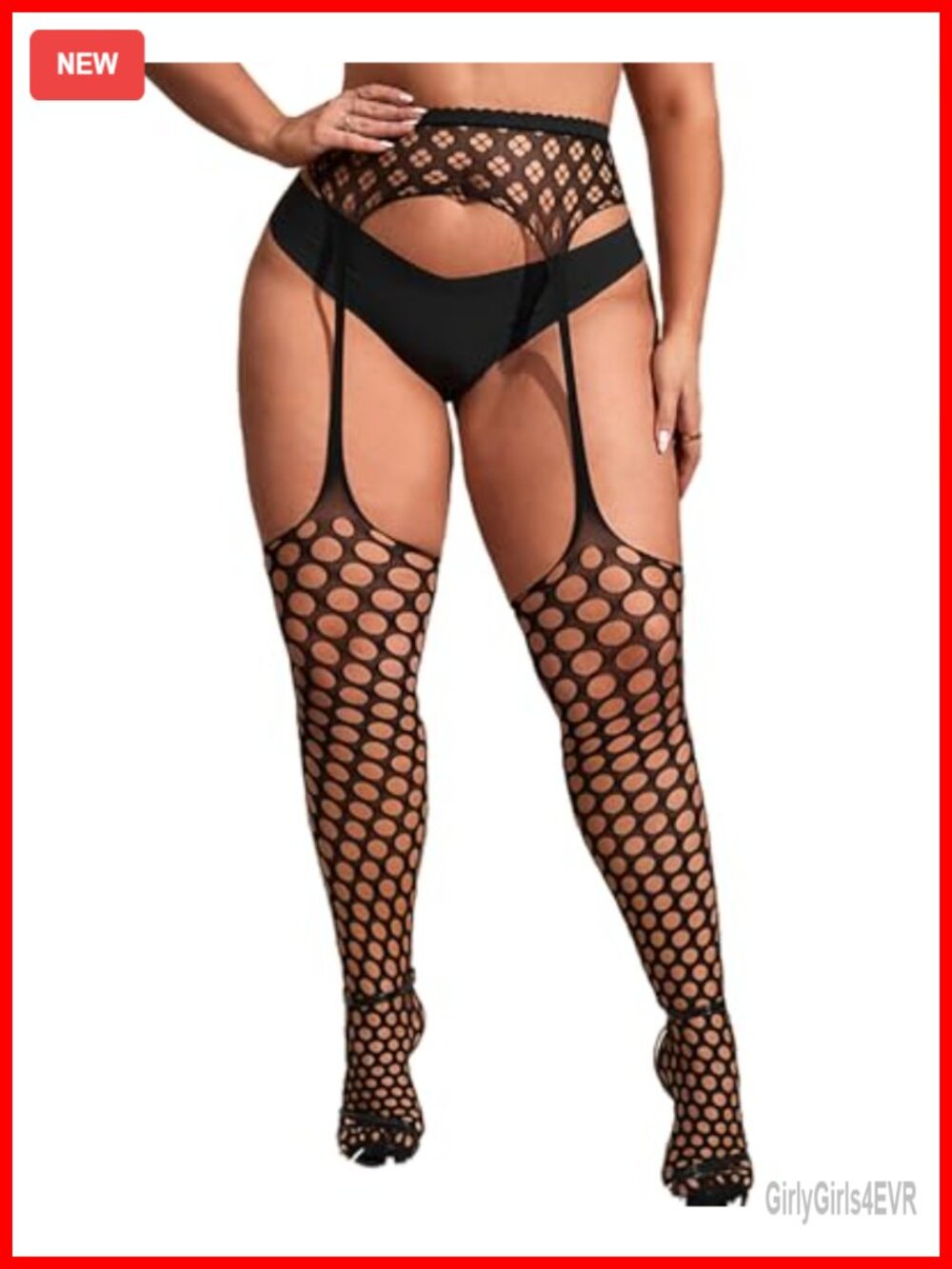 Fishnet Tights High Waist Lace Suspender Pantyhose Patterned Stockings